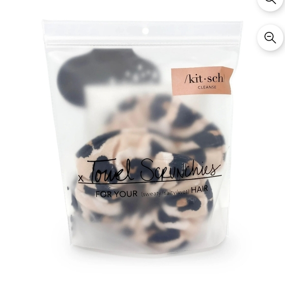 NWT Kitsch Leopard Microfiber Towel Scrunchies 2 Pack - Picture 2 of 10